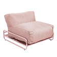 OVIALA - Chauffeuse pour salon de jardin modulable avec structure rose poudré - Mixi - vignette