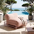 OVIALA - Chauffeuse pour salon de jardin modulable avec structure rose poudré - Mixi - vignette