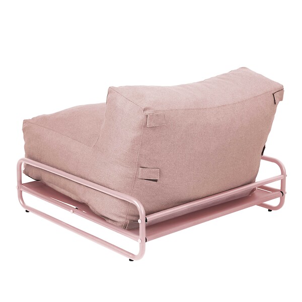 OVIALA - Chauffeuse pour salon de jardin modulable avec structure rose poudré - Mixi - large