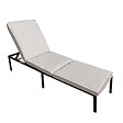 OVIALA - Lot de 2 coussins pour bain de soleil 186 x 53 cm polyester taupe - Tikal - vignette