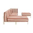 OVIALA - Salon de jardin bas modulable rayé 4 places terracotta - Patio - vignette