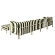 OVIALA - Salon de jardin bas modulable rayé 5 places vert kaki - Patio - vignette