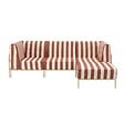 OVIALA - Salon de jardin bas modulable rayé 4 places terracotta - Patio - vignette