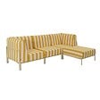 OVIALA - Salon de jardin bas modulable rayé 4 places jaune - Patio - vignette