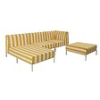 OVIALA - Salon de jardin bas modulable rayé 4 places jaune - Patio - vignette