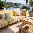 OVIALA - Salon de jardin bas modulable rayé 4 places jaune - Patio - vignette