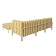 OVIALA - Salon de jardin bas modulable rayé 4 places jaune - Patio - vignette