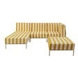 OVIALA - Salon de jardin bas modulable rayé 4 places jaune - Patio - vignette