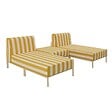 OVIALA - Salon de jardin bas modulable rayé 3 places jaune - Patio - vignette