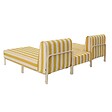 OVIALA - Salon de jardin bas modulable rayé 3 places jaune - Patio - vignette