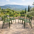 CONCEPT USINE - Lot de 6 chaises de jardin empilables vertes BERGAME - vignette