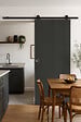 GD MENUISERIES - Porte Coulissante Effet Chêne Anthracite Grey Oak H204 x L73 cm, Rail Roulettes, Coquilles - vignette