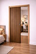 GD MENUISERIES - Porte Coulissante Décor Noyer Light Walnut H204 x L83 cm, Galandage, kit finition (coquille et tire doigt) - vignette