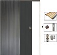 GD MENUISERIES - Porte Coulissante Effet Chêne Anthracite Grey Oak H204 x L93 cm,Galandage, kit finition - vignette