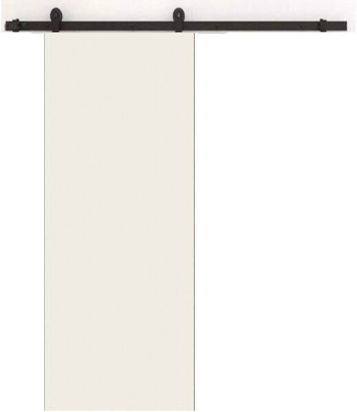 GD MENUISERIES - Porte Coulissante Blanc Pur Lacdor  H204 x L73 cm, Rail roulettes - large