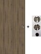 GD MENUISERIES - Porte Coulissante Décor Noyer Light Walnut H204 x L73 cm, coquilles, tire doigt - vignette