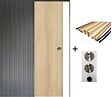 GD MENUISERIES - Porte Coulissante Décor Chêne Naturel Honey Oak  H204 x L83 cm, Galandage, kit finition (coquille et tire doigt) - vignette