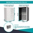 ATOLE - Cache climatiseur, acoustique ATOLE en Aluminium Thermolaqué - Taille 4 : H. 157 x L. 100 x P. 84 cm - Blanc - vignette