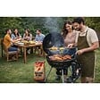 INTEC - Barbecue à Charbon de Bois Ø54cm Double Grille Cuisson & Couvercle Thermostat Bac à cendres, Barbecue sur roues avec rangement - vignette