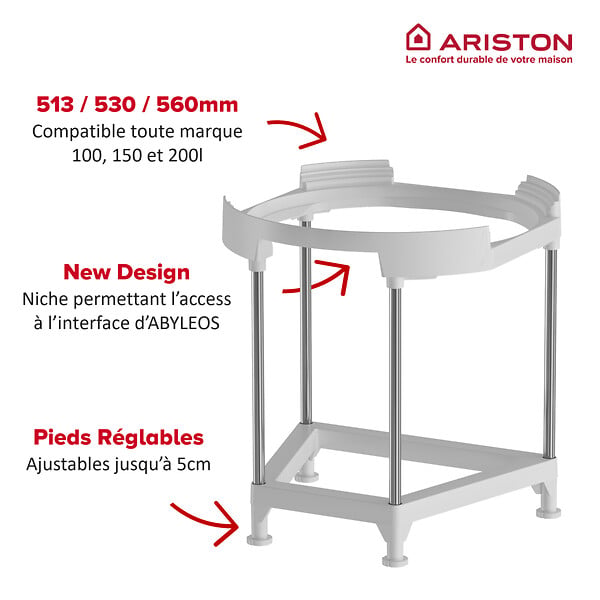 ARISTON - Pack Chauffe-eau Vertical Mural Stéatite 150L Ariston SAGEO + Trepied 4090027 + Groupe Sécurité Inox - large