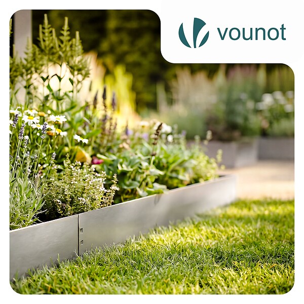 VOUNOT - Lot de 35 Bordure de jardin en métal galvanisé flexible 100x13cm - large
