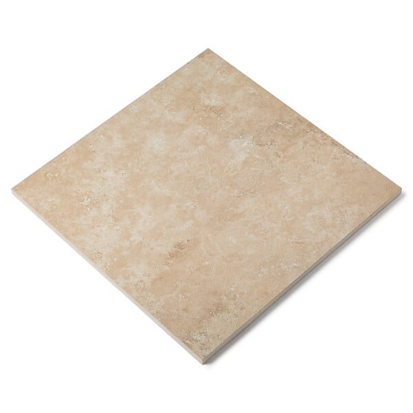 RO'MA NATURE - Carrelage effet Travertin Nuancé 60x60x2 cm Pietra - Sol extérieur (vendu par 0,72 m² soit 2 dalles) - large