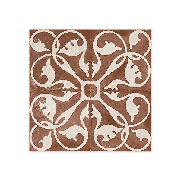 RO'MA NATURE - Carrelage Vintage effet Carreau ciment Terracotta 45x45x0,95 cm Morenca - Sol et mur intérieur (vendu par carton de 1 m²) - large