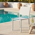 OVIALA - Chaise de jardin aluminium et textilène blanc - Nice - vignette