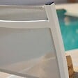 OVIALA - Chaise de jardin aluminium et textilène blanc - Nice - vignette