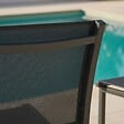 OVIALA - Chaise de jardin aluminium et textilène gris - Nice - vignette