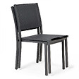 OVIALA - Chaise de jardin aluminium et textilène gris - Nice - vignette