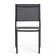 OVIALA - Chaise de jardin aluminium et textilène gris - Nice - vignette