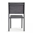 OVIALA - Chaise de jardin aluminium et textilène gris - Nice - vignette