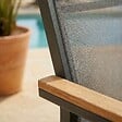 OVIALA - Chaise de jardin en aluminium et textilène avec accoudoirs gris - Jakarta - vignette