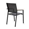 OVIALA - Chaise de jardin en aluminium et textilène avec accoudoirs gris - Jakarta - vignette