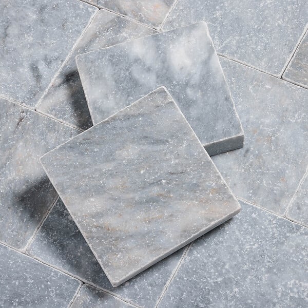 RO'MA NATURE - Pavé Pierre d'Adana Gris Bleu Clair 15,25x15,25x3-3 cm (vendu au m² - 42 pavés/m²) - large