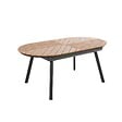 OVIALA - Table de jardin extensible 8 à 10 places effet bois en alu et polywood - Jakarta - vignette