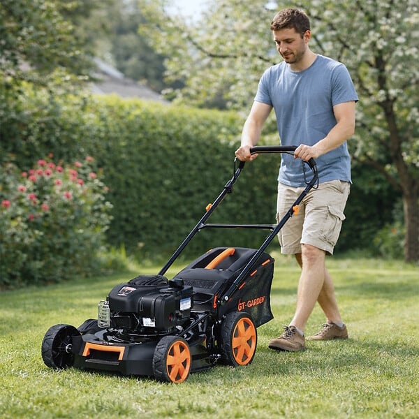 GT GARDEN - Tondeuse thermique tractée, 125 cm3, moteur BRIGGS & STRATTON - large