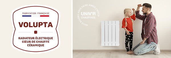 UNIV'R CHAUFFAGE - Radiateur électrique Volupta - Céramique - 750W - large