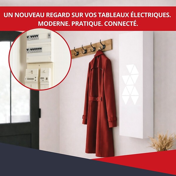ATOLE - Coffret d'habillage ATOLE 13 modules en acier blanc pour tableaux électriques porte Connect - H 117 x L 34 x P 14 cm - Réf. RCH600C - large