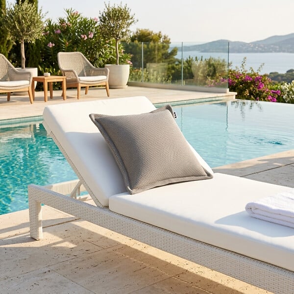 SOO  SANTAI - Coussin piscine flottant 65 × 65 × 25 cm intérieur / extérieur SANS billes de polystyrène – Gris (CF6565-1) - large