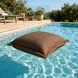 SOO  SANTAI - Coussin piscine flottant 65 × 65 × 25 cm intérieur / extérieur SANS billes de polystyrène – Brun (CF6565-5) - vignette