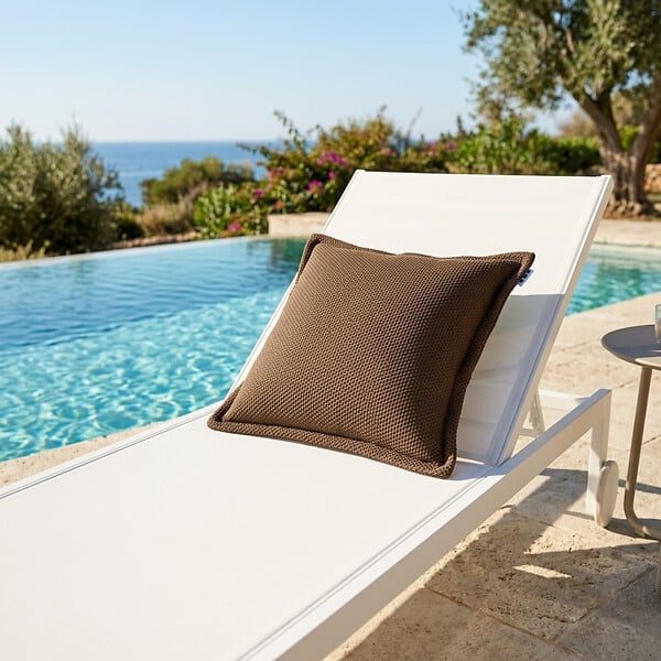 SOO  SANTAI - Coussin piscine flottant 65 × 65 × 25 cm intérieur / extérieur SANS billes de polystyrène – Brun (CF6565-5) - large