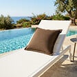 SOO  SANTAI - Coussin piscine flottant 65 × 65 × 25 cm intérieur / extérieur SANS billes de polystyrène – Brun (CF6565-5) - vignette