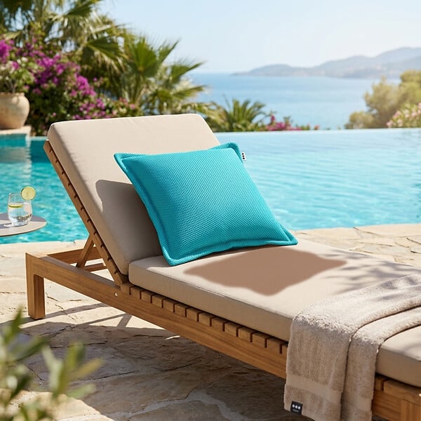 SOO  SANTAI - Coussin piscine flottant 65 × 65 × 25 cm intérieur / extérieur SANS billes de polystyrène – Bleu (CF6565-4) - large