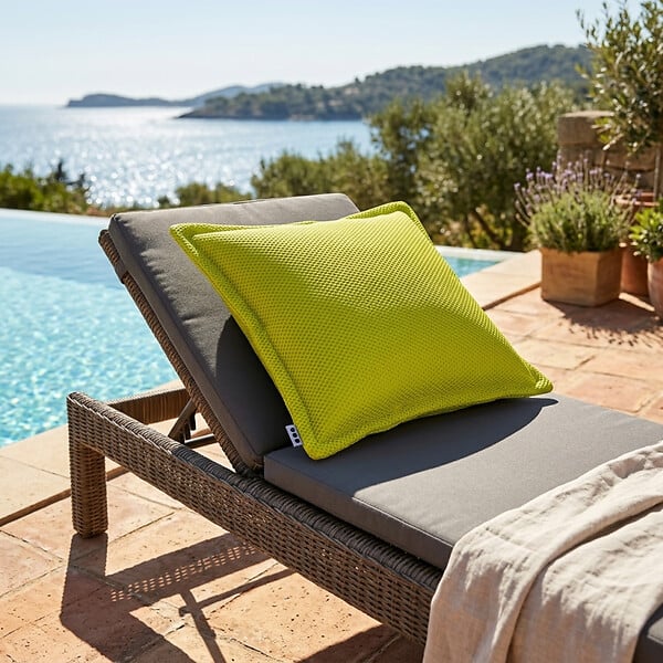 SOO  SANTAI - Coussin piscine flottant 65 × 65 × 25 cm intérieur / extérieur SANS billes de polystyrène – Vert (CF6565-2) - large