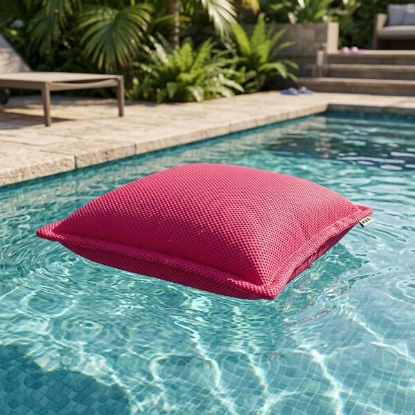 SOO  SANTAI - Coussin piscine flottant 65 × 65 × 25 cm intérieur / extérieur SANS billes de polystyrène – Rose (CF6565-3) - large