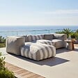 OVIALA - Fauteuil d'angle pour canapé modulable gris - Mixi - vignette