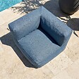 OVIALA - Fauteuil d'angle pour canapé modulable bleu pacific - Mixi - vignette