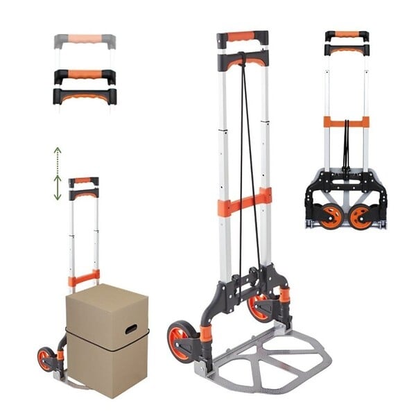 PACK AND MOVE - Pack and Move - Diable pliable en aluminium - 28 x 39 x 100 cm - 70 KG max - Pour déménagement et transport - large